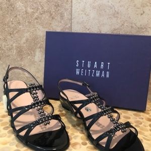 Women's Stuart Weitzman Sandals 9.5 black patent